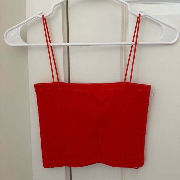 Zara Red Ribbed Top - Picture 4 of 4